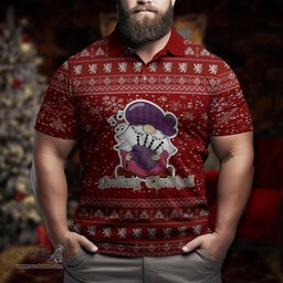 Scottish Phillips Clan Christmas Family Tartan Polo Shirt with Funny Gnome Playing Bagpipes Scottish Plaid Tartan Plaid - ScotsTee - scotstee.com