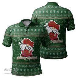 Scottish Munro Modern Clan Christmas Family Tartan Polo Shirt with Funny Gnome Playing Bagpipes Scottish Plaid Tartan Plaid - ScotsTee - scotstee.com