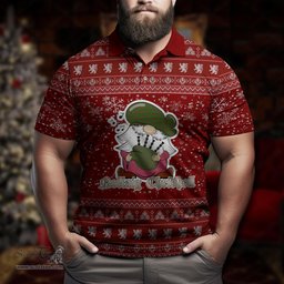 Scottish Menzies Clan Christmas Family Tartan Polo Shirt with Funny Gnome Playing Bagpipes Scottish Plaid Tartan Plaid - ScotsTee - scotstee.com