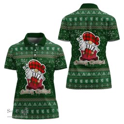 Scottish Maxtone Clan Christmas Family Tartan Polo Shirt with Funny Gnome Playing Bagpipes Scottish Plaid Tartan Plaid - ScotsTee - scotstee.com