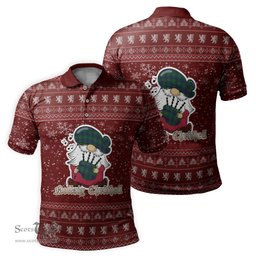 Scottish Oliphant Clan Christmas Family Tartan Polo Shirt with Funny Gnome Playing Bagpipes Scottish Plaid Tartan Plaid - ScotsTee - scotstee.com