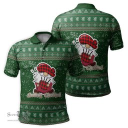 Scottish Ramsay Modern Clan Christmas Family Tartan Polo Shirt with Funny Gnome Playing Bagpipes Scottish Plaid Tartan Plaid - ScotsTee - scotstee.com