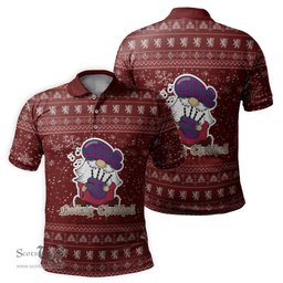 Scottish Wardlaw Modern Clan Christmas Family Tartan Polo Shirt with Funny Gnome Playing Bagpipes Scottish Plaid Tartan Plaid - ScotsTee - scotstee.com