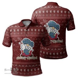 Scottish Ralston Clan Christmas Family Tartan Polo Shirt with Funny Gnome Playing Bagpipes Scottish Plaid Tartan Plaid - ScotsTee - scotstee.com