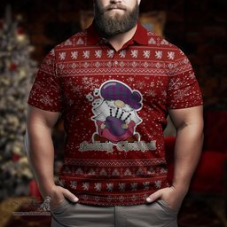 Scottish Wardlaw Clan Christmas Family Tartan Polo Shirt with Funny Gnome Playing Bagpipes Scottish Plaid Tartan Plaid - ScotsTee - scotstee.com