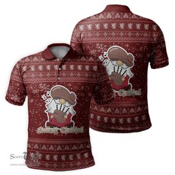 Scottish Robertson Ancient Clan Christmas Family Tartan Polo Shirt with Funny Gnome Playing Bagpipes Scottish Plaid Tartan Plaid - ScotsTee - scotstee.com