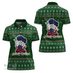 Scottish Weir Modern Clan Christmas Family Tartan Polo Shirt with Funny Gnome Playing Bagpipes Scottish Plaid Tartan Plaid - ScotsTee - scotstee.com