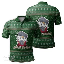 Scottish Tweedie Clan Christmas Family Tartan Polo Shirt with Funny Gnome Playing Bagpipes Scottish Plaid Tartan Plaid - ScotsTee - scotstee.com
