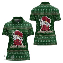 Scottish Rait Clan Christmas Family Tartan Polo Shirt with Funny Gnome Playing Bagpipes Scottish Plaid Tartan Plaid - ScotsTee - scotstee.com