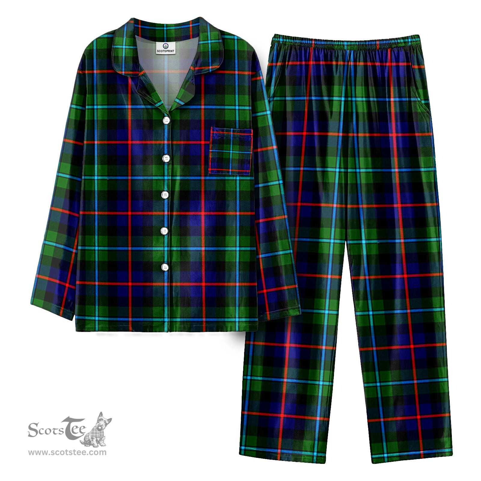 Scottish Calder (Calder-Campbell) Tartan Pajama Set - Tartan Plaid Pajamas Scottish Plaid Tartan Plaid - ScotsTee - scotstee.com