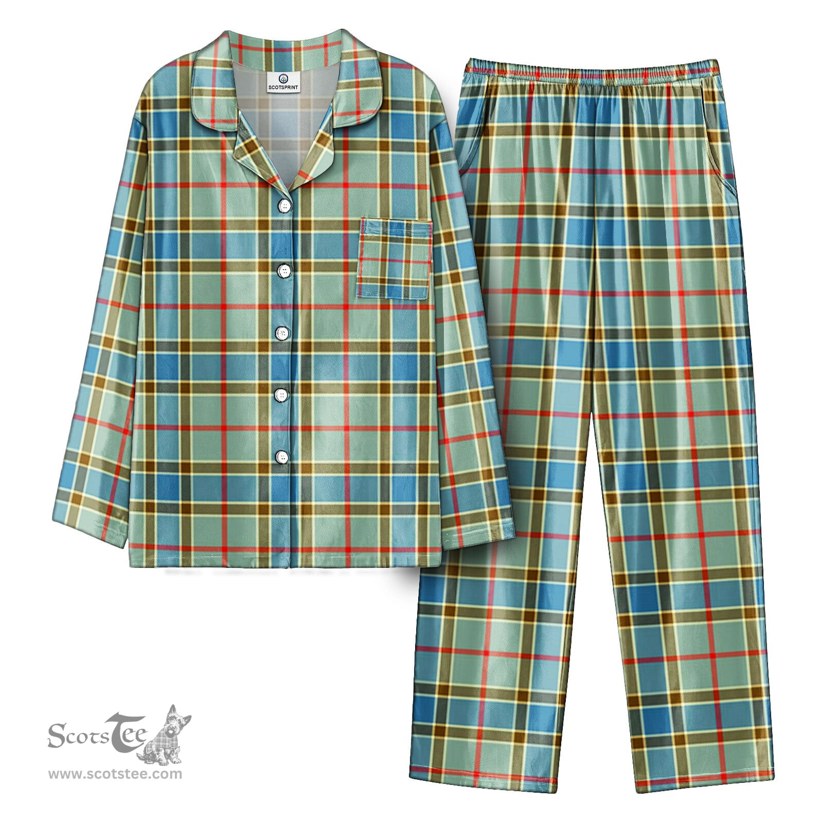 Scottish Balfour Blue Tartan Pajama Set - Tartan Plaid Pajamas Scottish Plaid Tartan Plaid - ScotsTee - scotstee.com