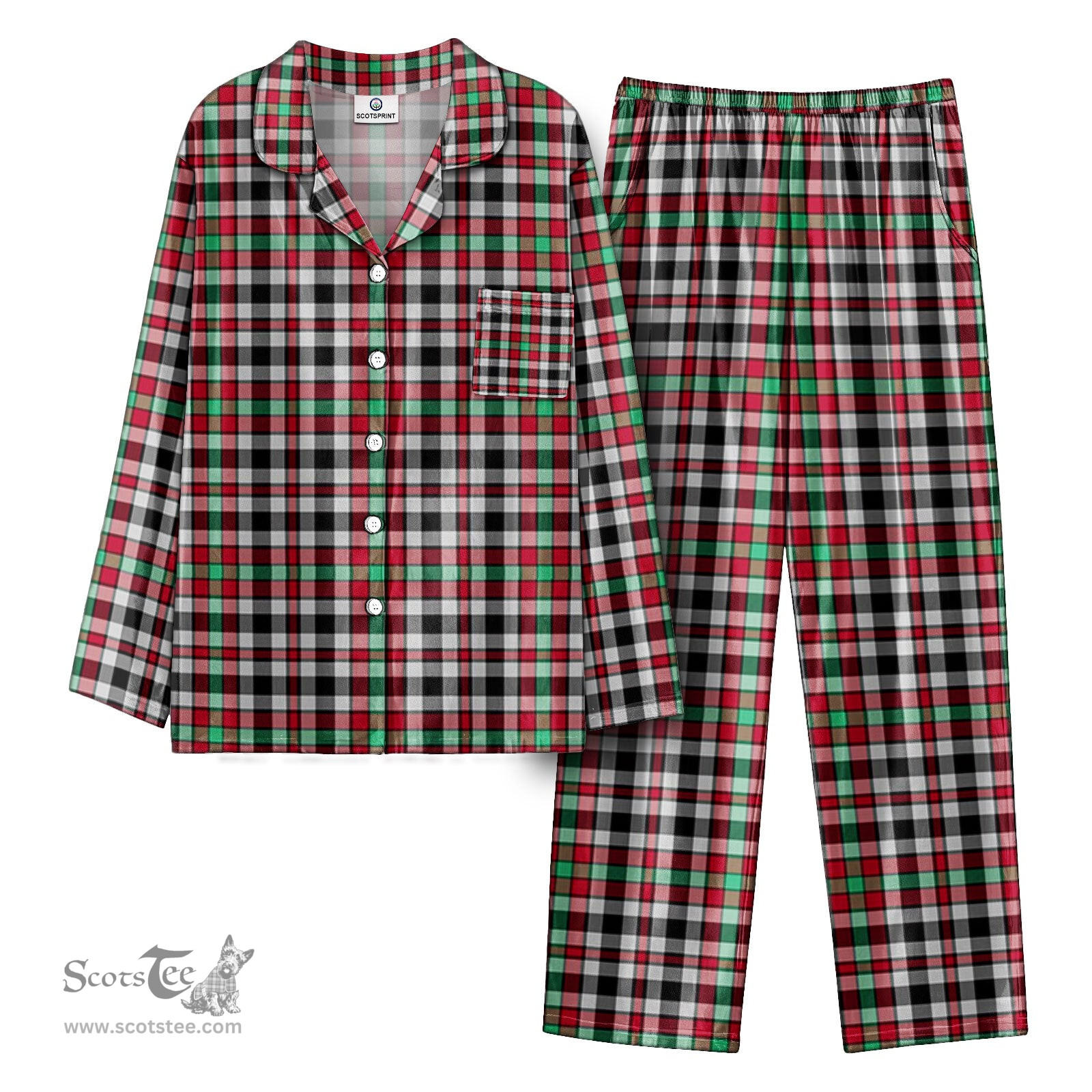 Scottish Borthwick Ancient Tartan Pajama Set - Tartan Plaid Pajamas Scottish Plaid Tartan Plaid - ScotsTee - scotstee.com