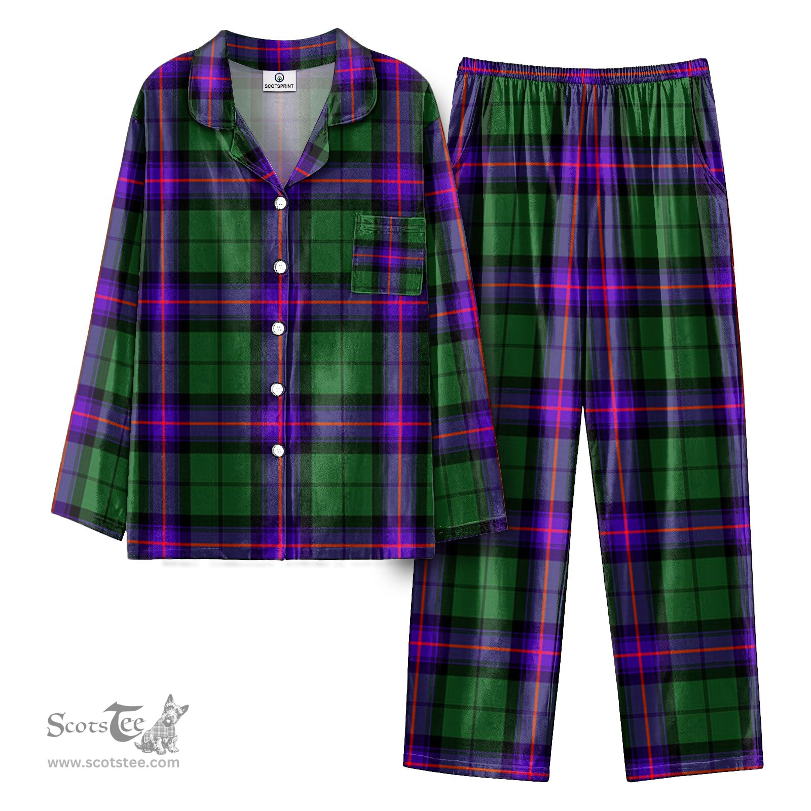 Scottish Armstrong Modern Tartan Pajama Set - Tartan Plaid Pajamas Scottish Plaid Tartan Plaid - ScotsTee - scotstee.com