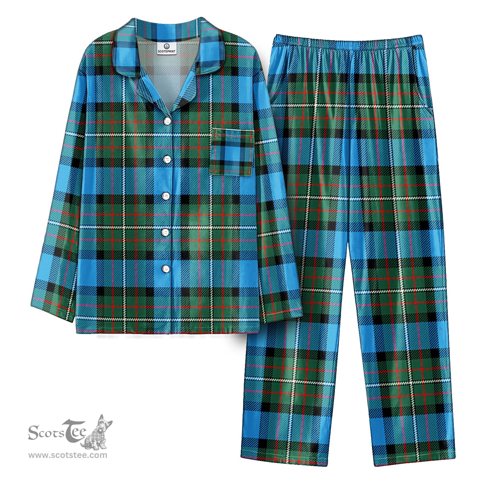 Scottish Fergusson Ancient Tartan Pajama Set - Tartan Plaid Pajamas Scottish Plaid Tartan Plaid - ScotsTee - scotstee.com