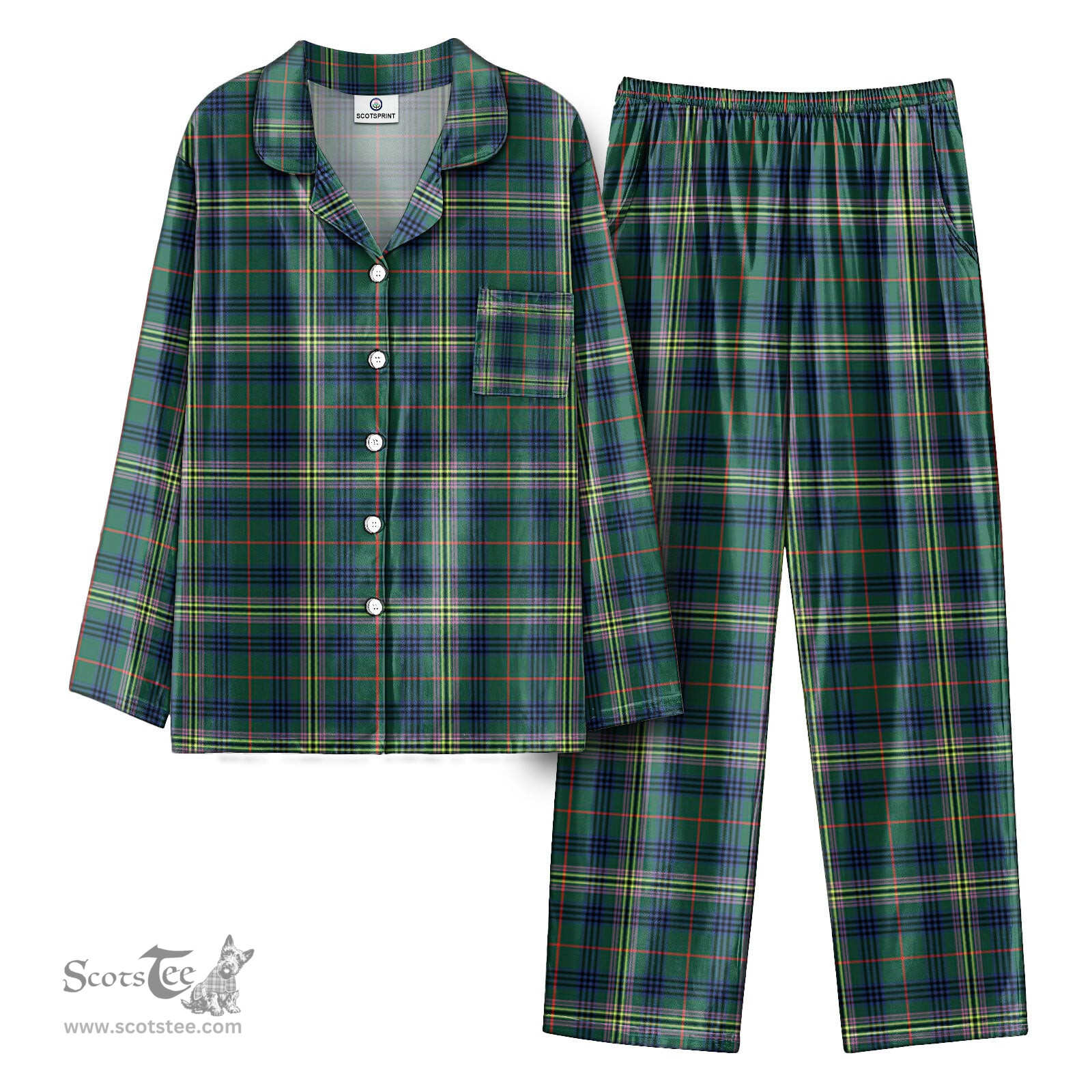 Scottish Kennedy Modern Tartan Pajama Set - Tartan Plaid Pajamas Scottish Plaid Tartan Plaid - ScotsTee - scotstee.com