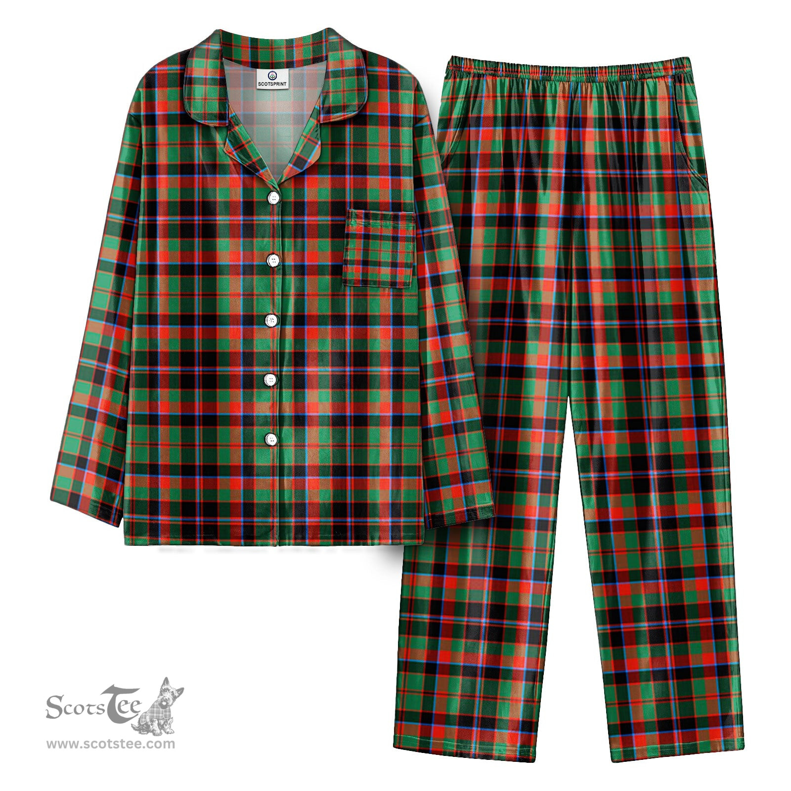 Scottish Cumming Hunting Ancient Tartan Pajama Set - Tartan Plaid Pajamas Scottish Plaid Tartan Plaid - ScotsTee - scotstee.com