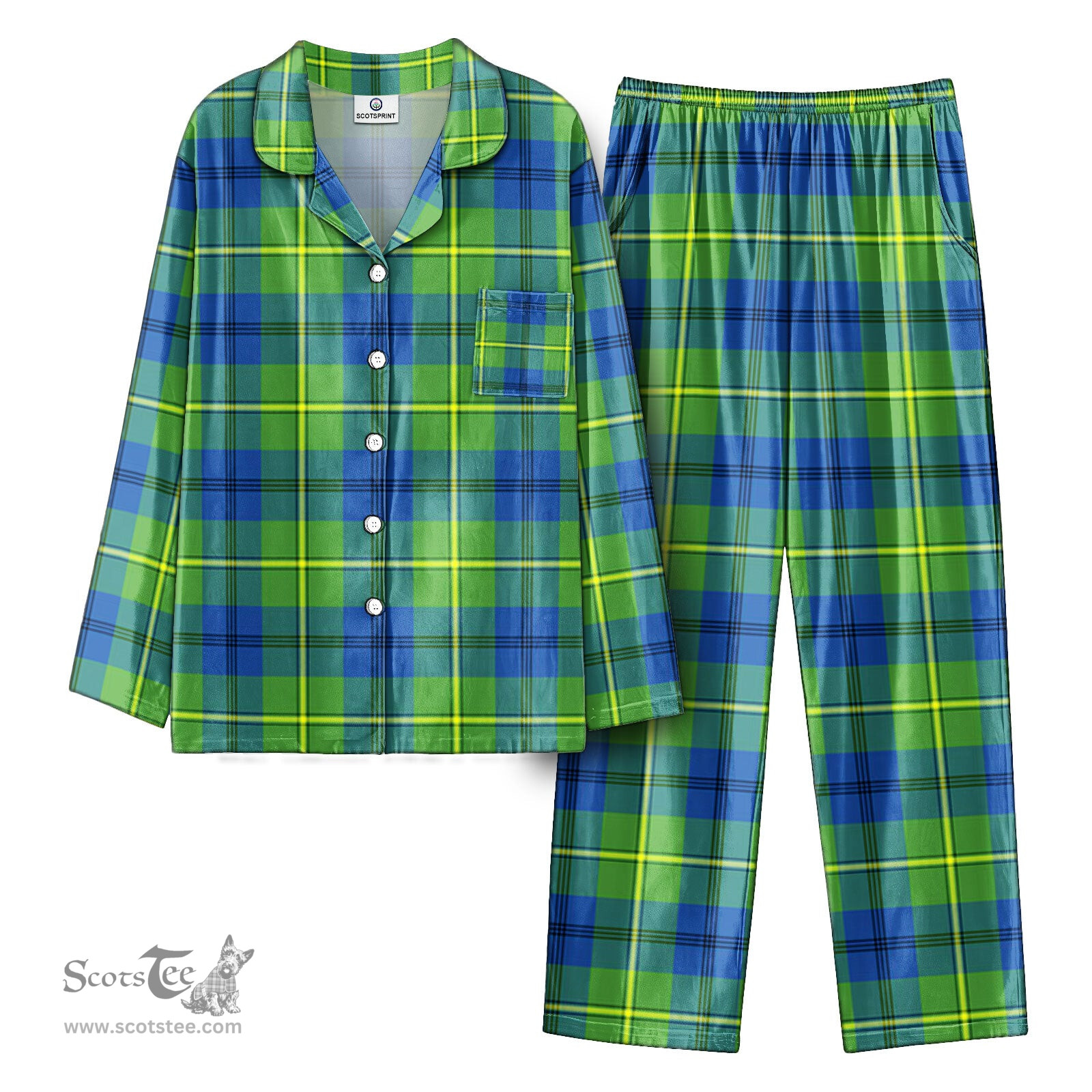 Scottish Johnson Ancient Tartan Pajama Set - Tartan Plaid Pajamas Scottish Plaid Tartan Plaid - ScotsTee - scotstee.com