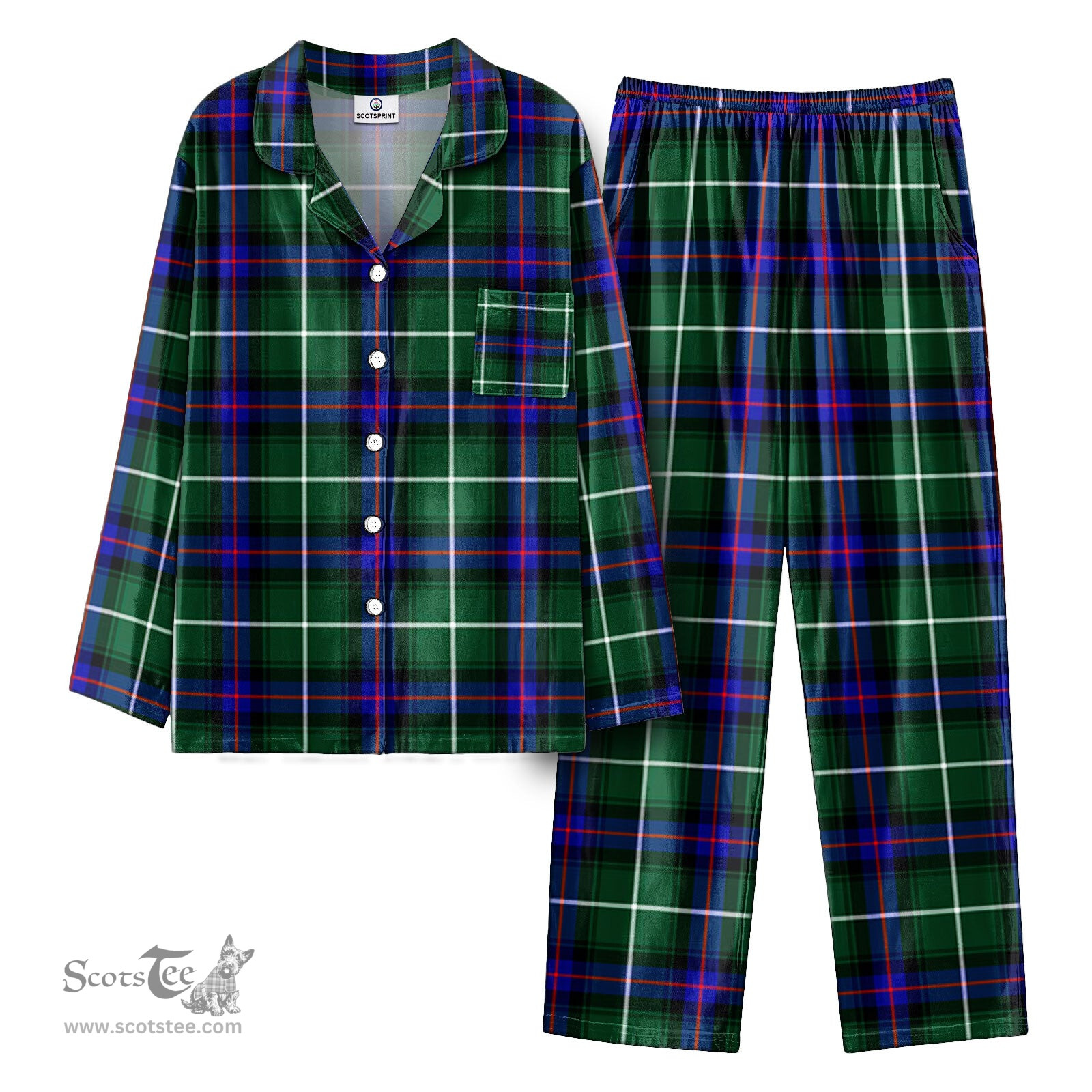 Scottish MacDonald of the Isles Hunting Modern Tartan Pajama Set - Tartan Plaid Pajamas Scottish Plaid Tartan Plaid - ScotsTee - scotstee.com