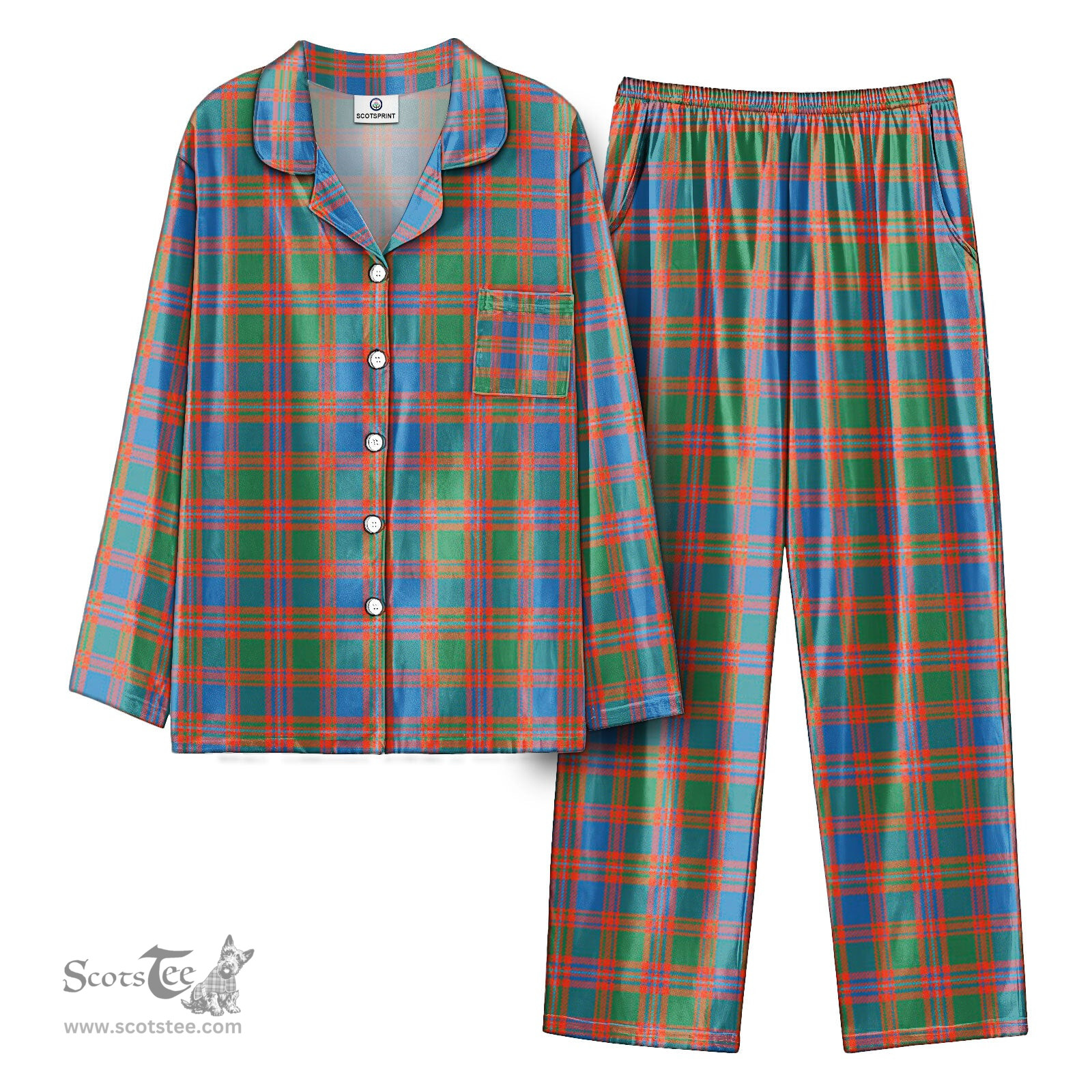 Scottish MacIntyre Ancient Tartan Pajama Set - Tartan Plaid Pajamas Scottish Plaid Tartan Plaid - ScotsTee - scotstee.com