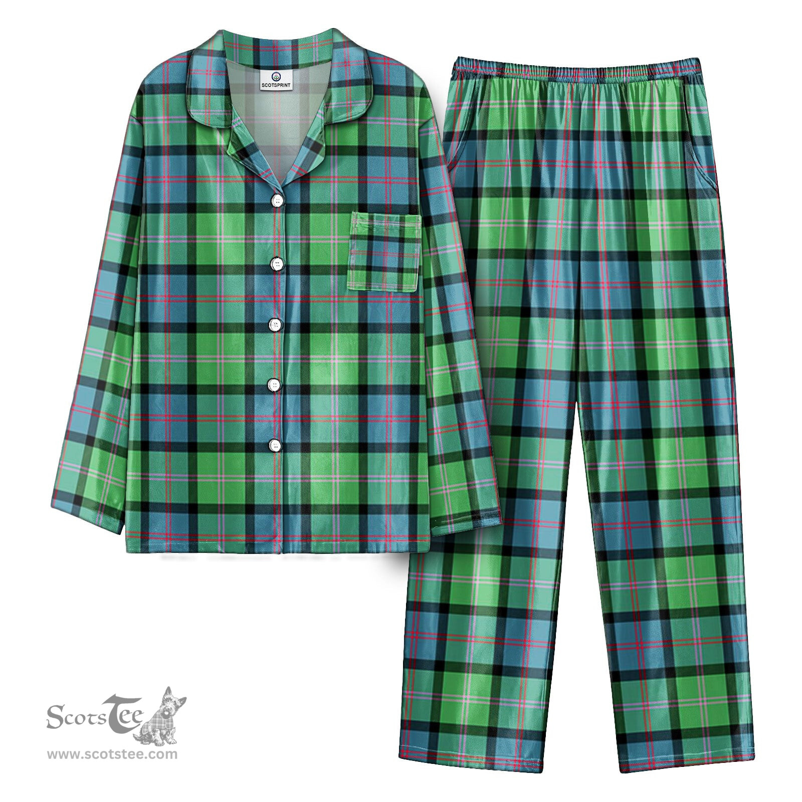 Scottish MacThomas Ancient Tartan Pajama Set - Tartan Plaid Pajamas Scottish Plaid Tartan Plaid - ScotsTee - scotstee.com