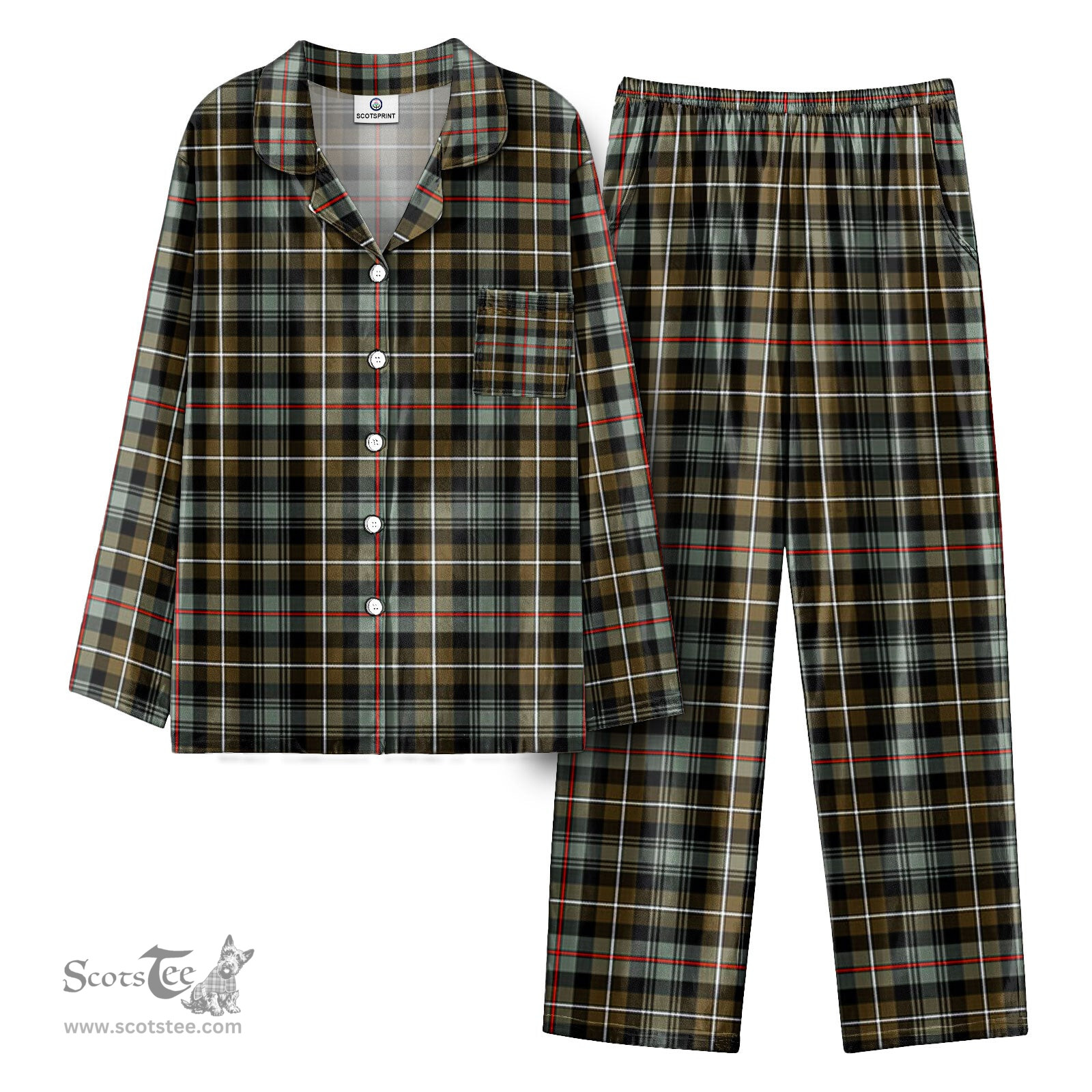 Scottish McKenzie Weathered Tartan Pajama Set - Tartan Plaid Pajamas Scottish Plaid Tartan Plaid - ScotsTee - scotstee.com
