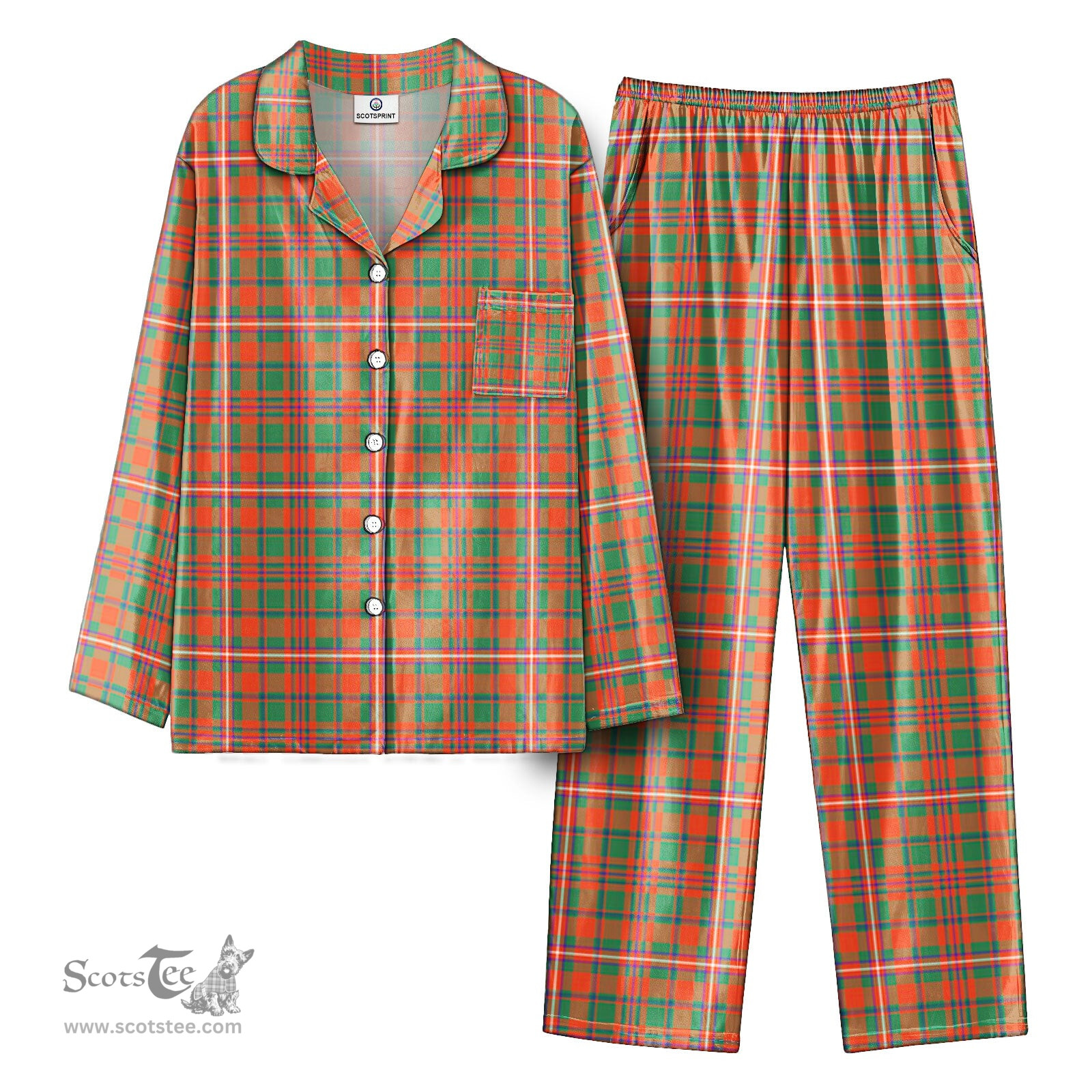 Scottish MacKinnon Ancient Tartan Pajama Set - Tartan Plaid Pajamas Scottish Plaid Tartan Plaid - ScotsTee - scotstee.com