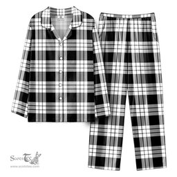 Scottish MacFarlane Black _ White Tartan Pajama Set - Tartan Plaid Pajamas Scottish Plaid Tartan Plaid - ScotsTee - scotstee.com