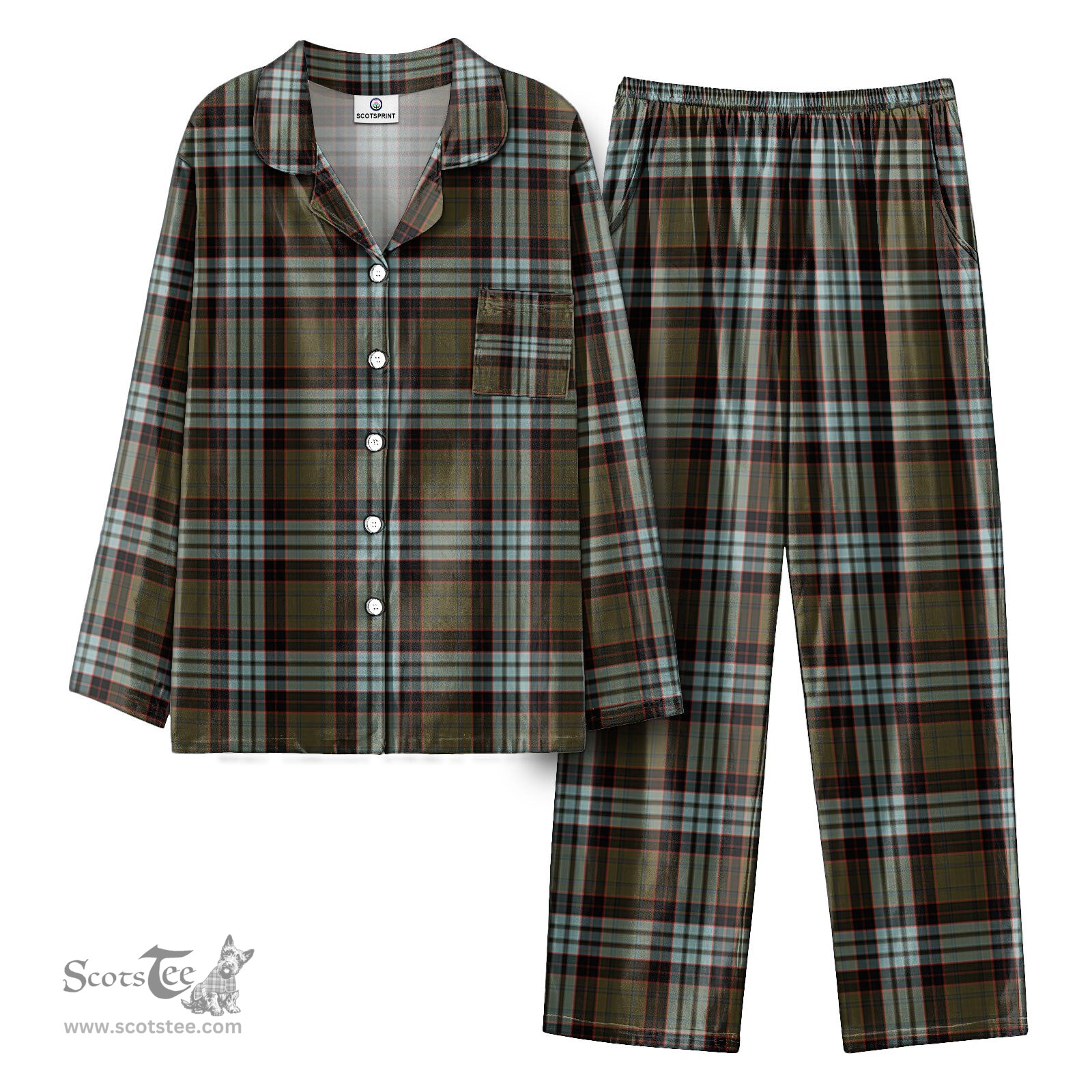 Scottish Stewart Old Weathered Tartan Pajama Set - Tartan Plaid Pajamas Scottish Plaid Tartan Plaid - ScotsTee - scotstee.com