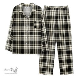 Scottish Menzies Black - White Ancient Tartan Pajama Set - Tartan Plaid Pajamas Scottish Plaid Tartan Plaid - ScotsTee - scotstee.com