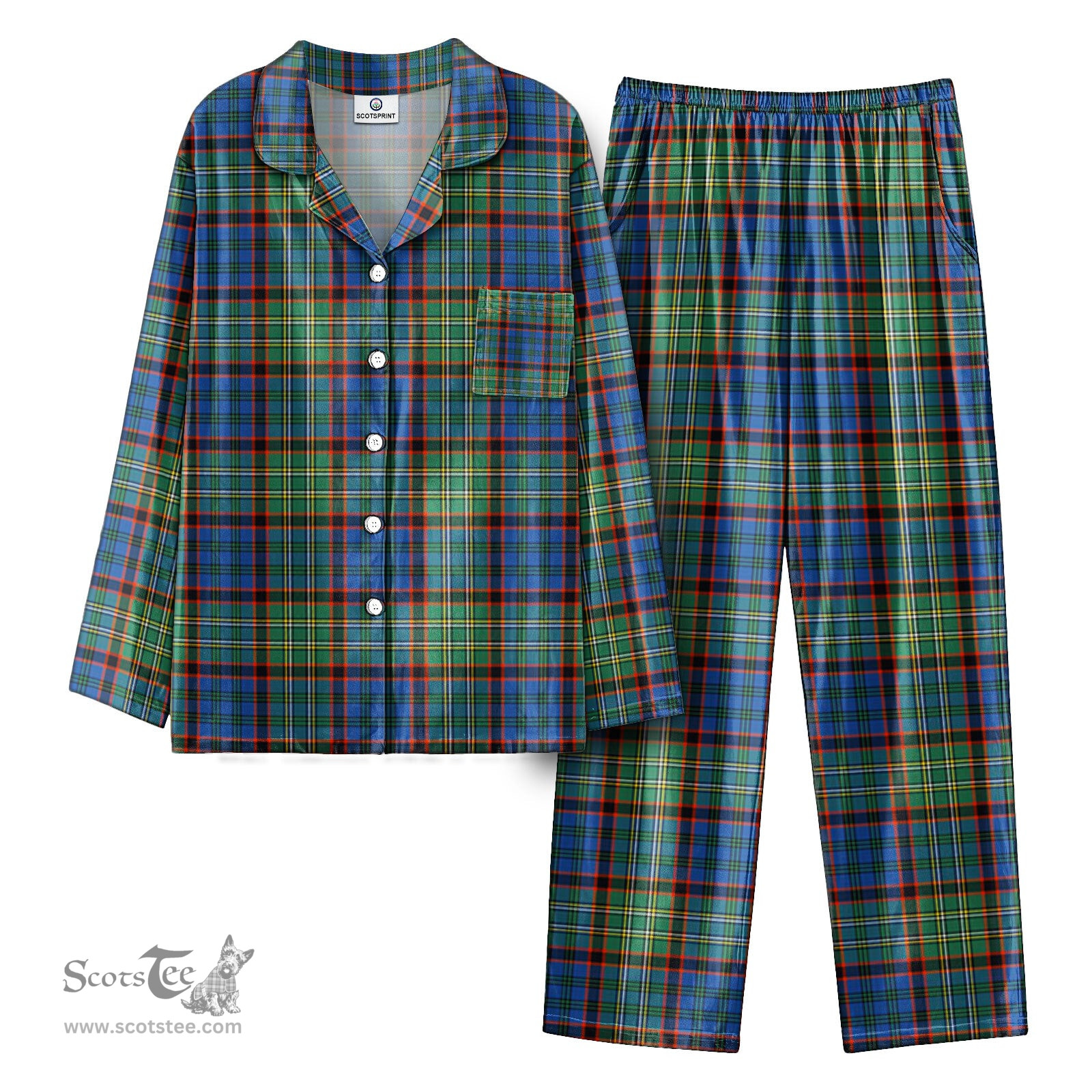 Scottish Nicolson Hunting Ancient Tartan Pajama Set - Tartan Plaid Pajamas Scottish Plaid Tartan Plaid - ScotsTee - scotstee.com