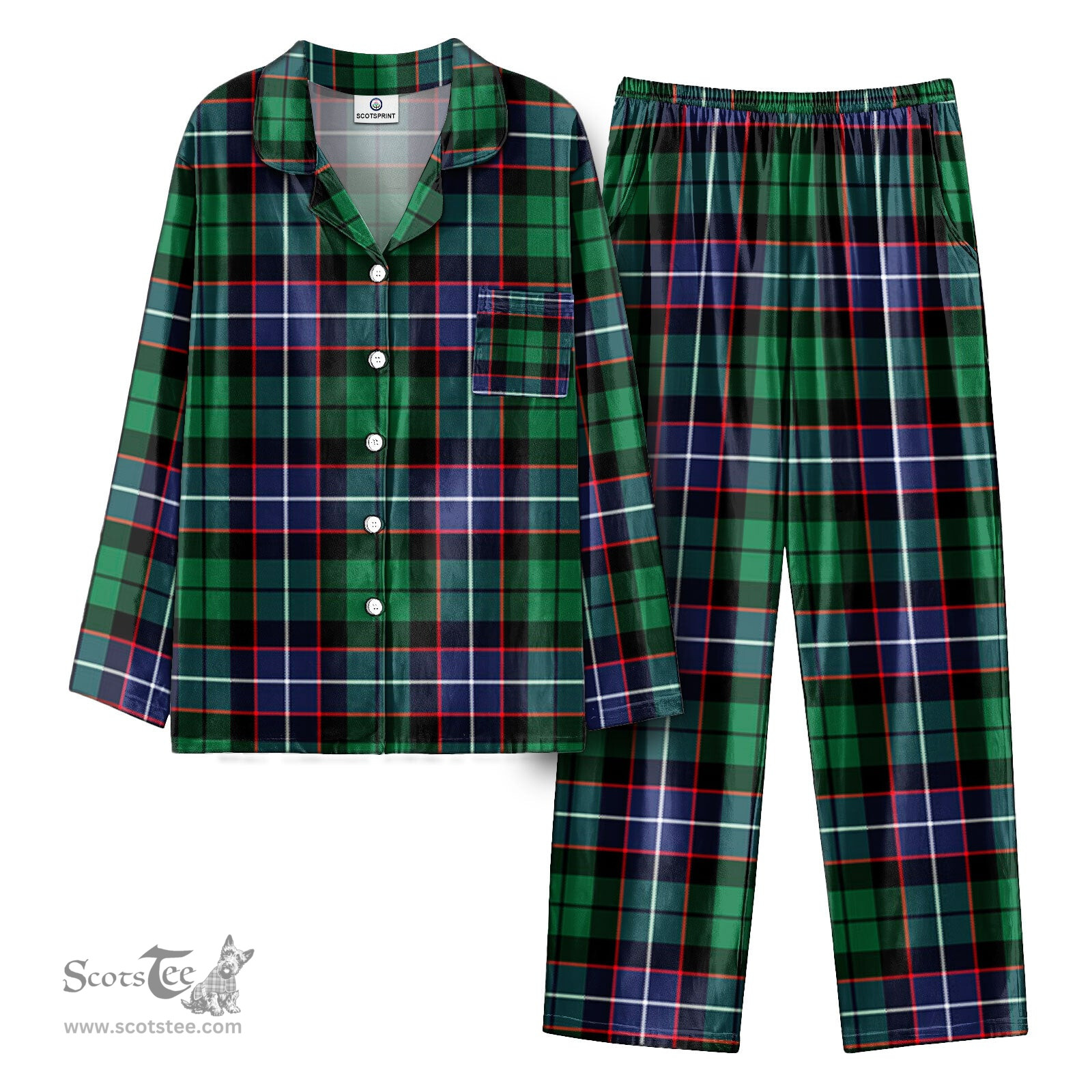 Scottish Mitchell Modern Tartan Pajama Set - Tartan Plaid Pajamas Scottish Plaid Tartan Plaid - ScotsTee - scotstee.com