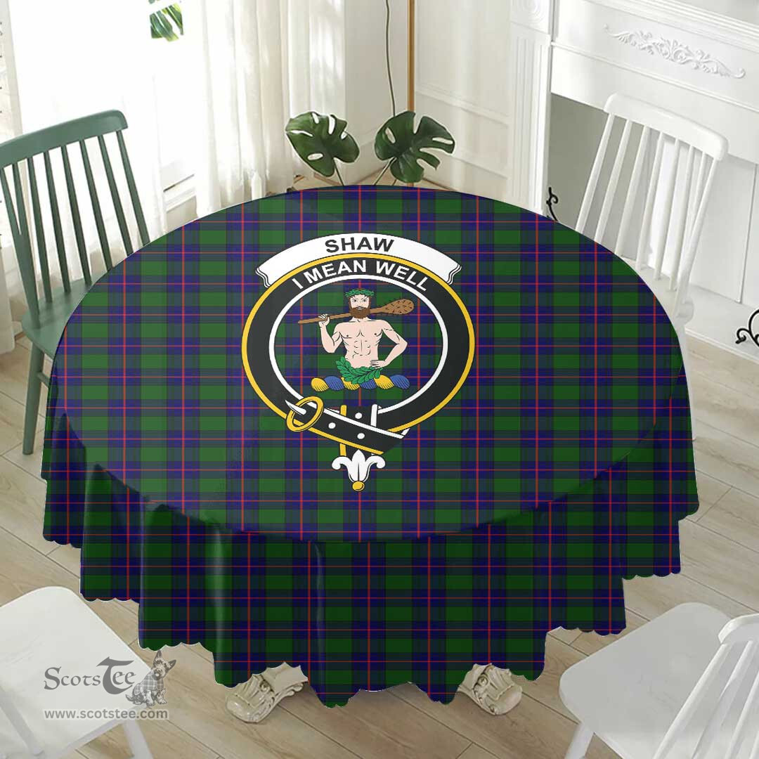 Scottish Shaw Modern Crest Tartan Plaid Round Tablecloth Tartan Home Decor Scottish Plaid Tartan Plaid - ScotsTee - scotstee.com