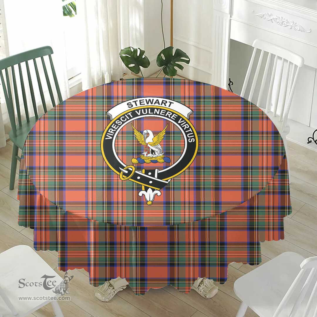 Scottish Stewart Royal Ancient Crest Tartan Plaid Round Tablecloth Tartan Home Decor Scottish Plaid Tartan Plaid - ScotsTee - scotstee.com
