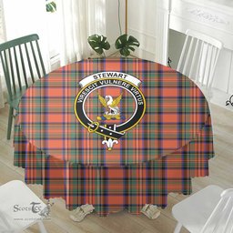 Scottish Stewart Royal Ancient Crest Tartan Plaid Round Tablecloth Tartan Home Decor Scottish Plaid Tartan Plaid - ScotsTee - scotstee.com