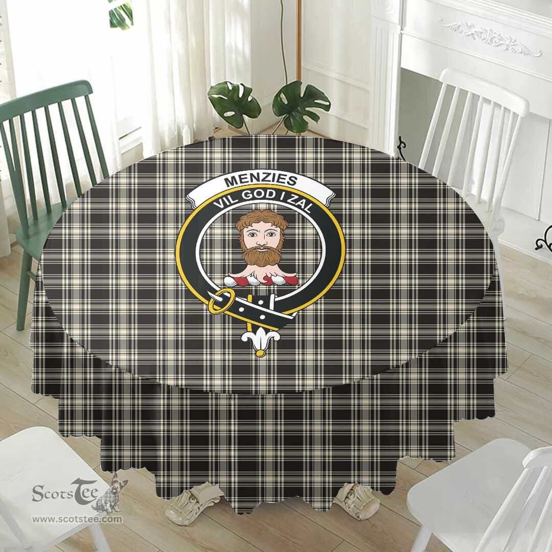 Scottish Menzies Black & White Ancient Crest Tartan Plaid Round Tablecloth Tartan Home Decor Scottish Plaid Tartan Plaid - ScotsTee - scotstee.com