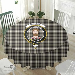 Scottish Menzies Black & White Ancient Crest Tartan Plaid Round Tablecloth Tartan Home Decor Scottish Plaid Tartan Plaid - ScotsTee - scotstee.com