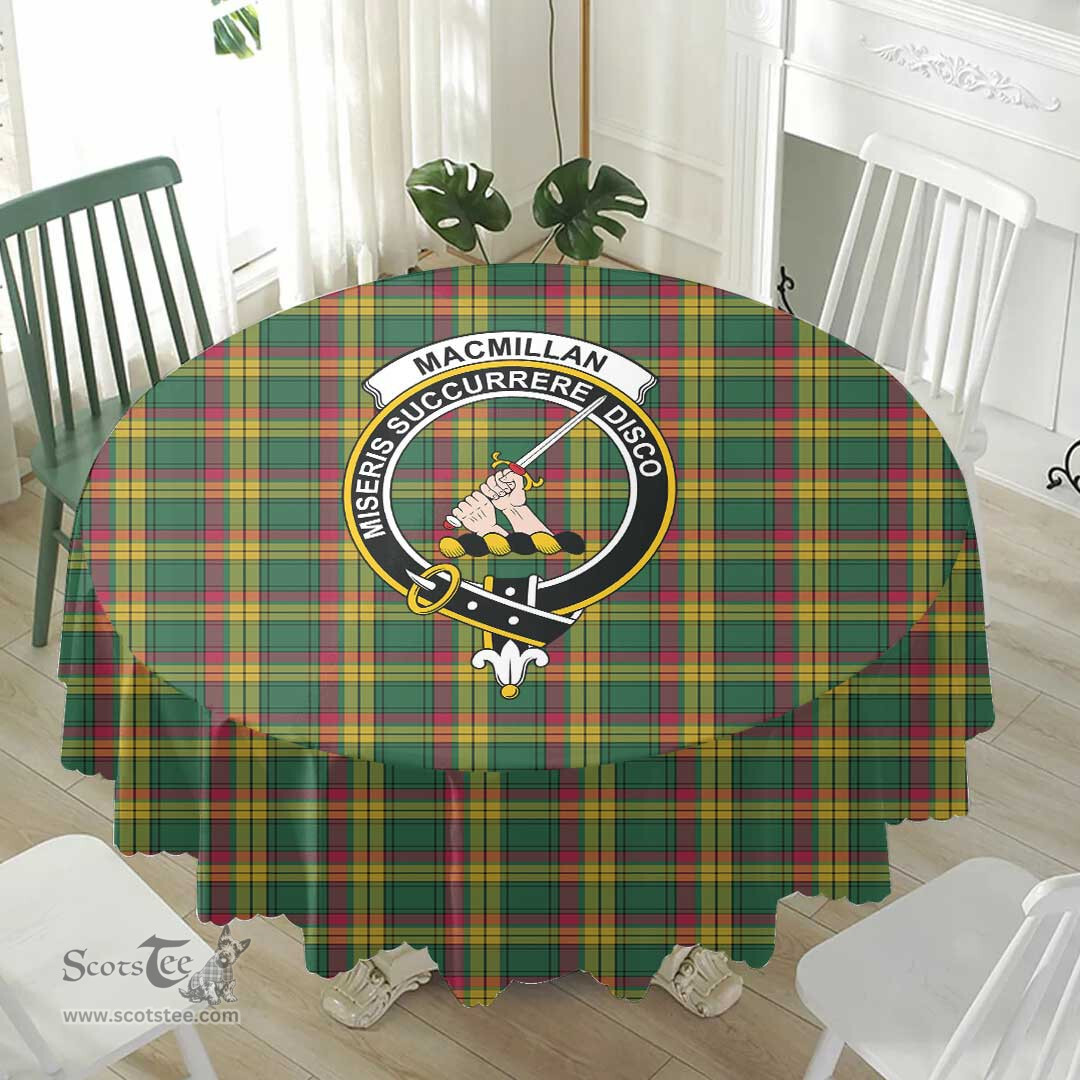 Scottish MacMillan Old Ancient Crest Tartan Plaid Round Tablecloth Tartan Home Decor Scottish Plaid Tartan Plaid - ScotsTee - scotstee.com