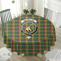 Scottish MacMillan Old Ancient Crest Tartan Plaid Round Tablecloth Tartan Home Decor Scottish Plaid Tartan Plaid - ScotsTee - scotstee.com