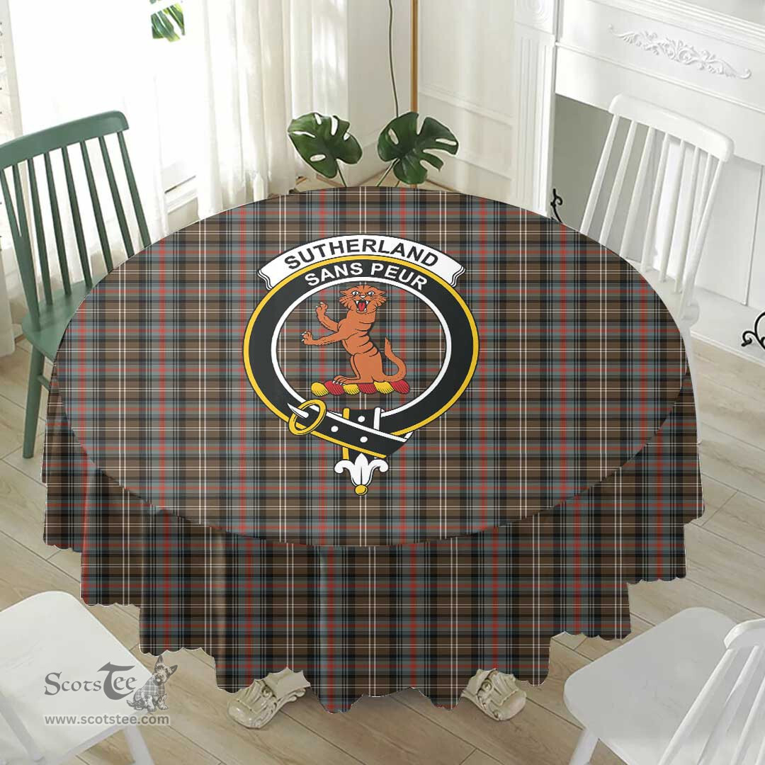 Scottish Sutherland Weathered Crest Tartan Plaid Round Tablecloth Tartan Home Decor Scottish Plaid Tartan Plaid - ScotsTee - scotstee.com