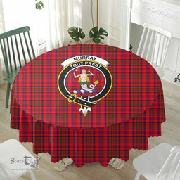 Scottish Murray of Tulloch Modern Crest Tartan Plaid Round Tablecloth Tartan Home Decor Scottish Plaid Tartan Plaid - ScotsTee - scotstee.com