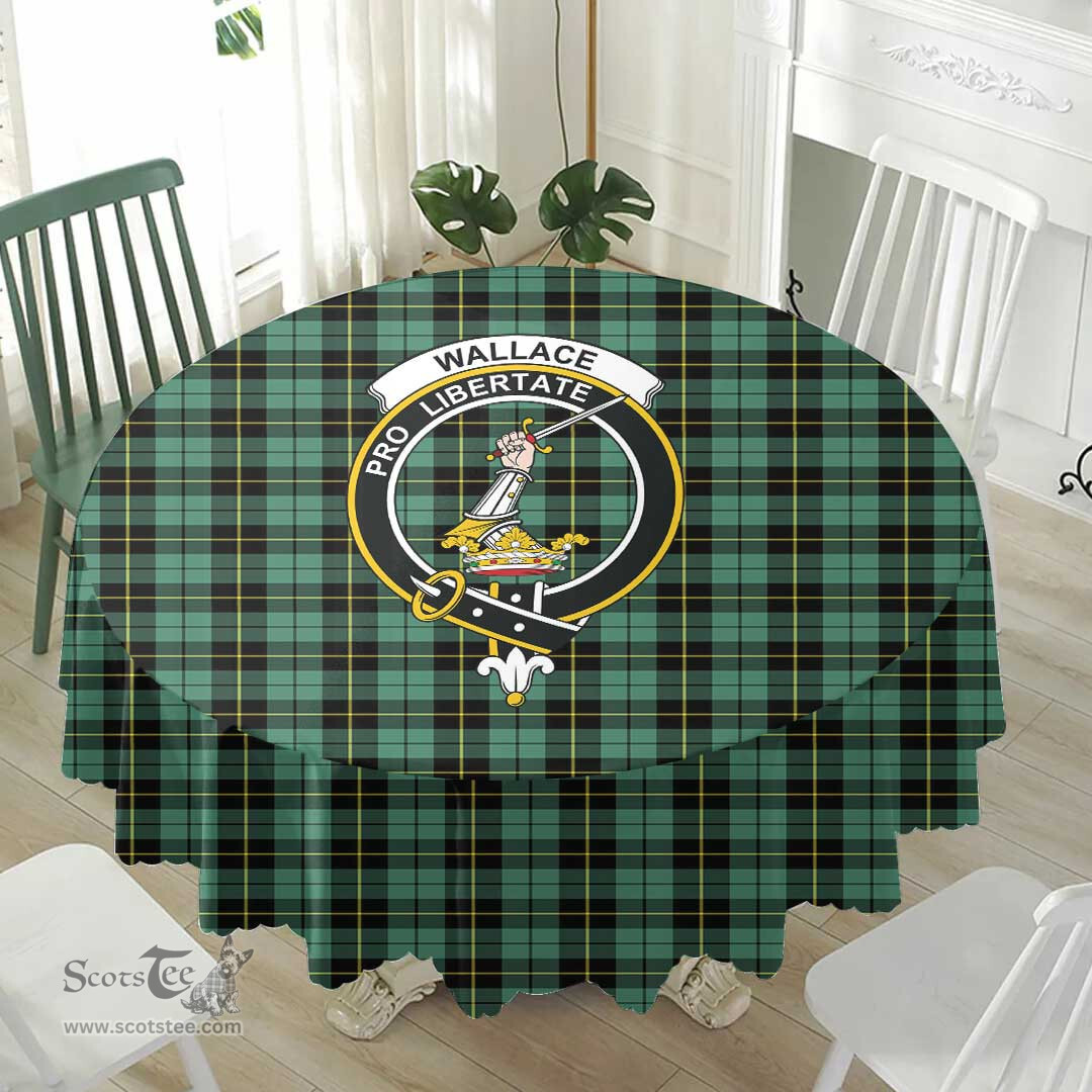 Scottish Wallace Hunting Ancient Crest Tartan Plaid Round Tablecloth Tartan Home Decor Scottish Plaid Tartan Plaid - ScotsTee - scotstee.com