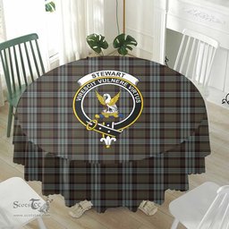 Scottish Stewart Old Weathered Crest Tartan Plaid Round Tablecloth Tartan Home Decor Scottish Plaid Tartan Plaid - ScotsTee - scotstee.com