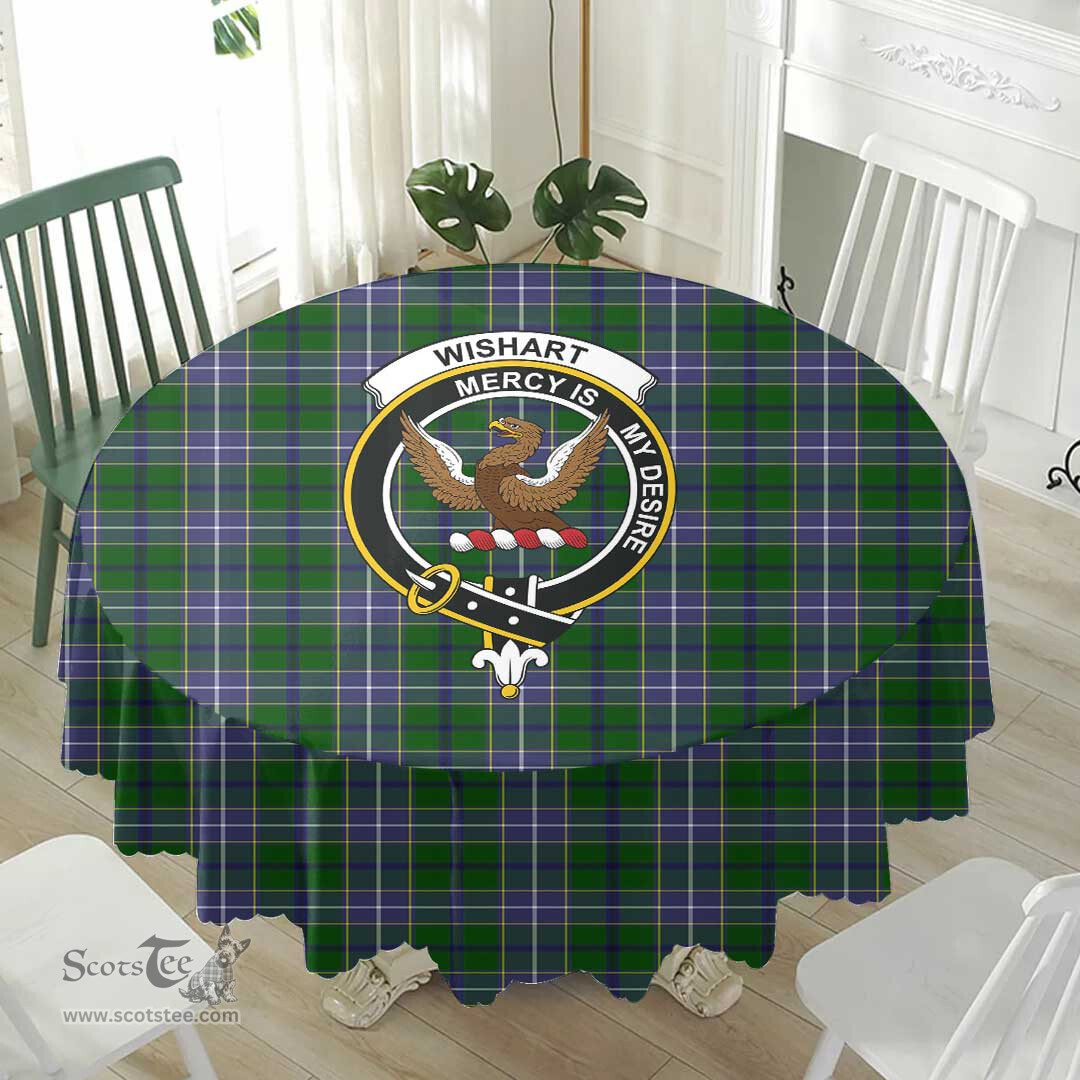 Scottish Wishart Hunting Modern Crest Tartan Plaid Round Tablecloth Tartan Home Decor Scottish Plaid Tartan Plaid - ScotsTee - scotstee.com