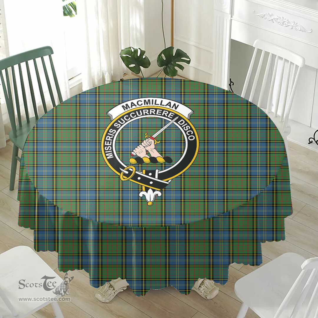 Scottish MacMillan Hunting Ancient Crest Tartan Plaid Round Tablecloth Tartan Home Decor Scottish Plaid Tartan Plaid - ScotsTee - scotstee.com
