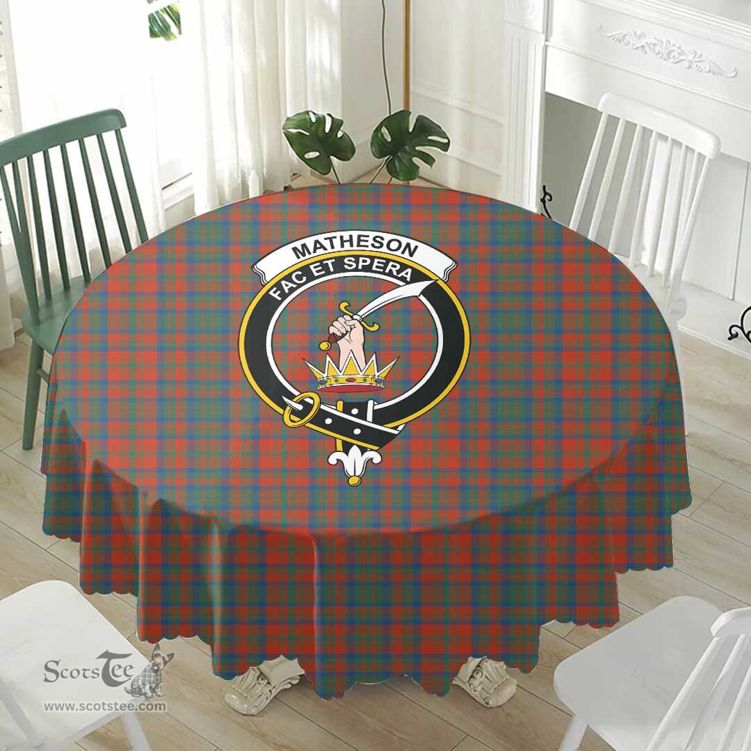 Scottish Matheson Ancient Crest Tartan Plaid Round Tablecloth Tartan Home Decor Scottish Plaid Tartan Plaid - ScotsTee - scotstee.com