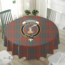 Scottish Matheson Ancient Crest Tartan Plaid Round Tablecloth Tartan Home Decor Scottish Plaid Tartan Plaid - ScotsTee - scotstee.com