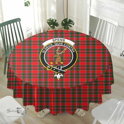 Scottish Spens Modern Crest Tartan Plaid Round Tablecloth Tartan Home Decor Scottish Plaid Tartan Plaid - ScotsTee - scotstee.com
