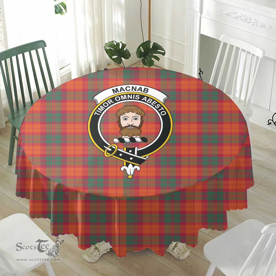 Scottish MacNab Ancient Crest Tartan Plaid Round Tablecloth Tartan Home Decor Scottish Plaid Tartan Plaid - ScotsTee - scotstee.com