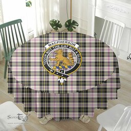Scottish MacPherson Dress Ancient Crest Tartan Plaid Round Tablecloth Tartan Home Decor Scottish Plaid Tartan Plaid - ScotsTee - scotstee.com