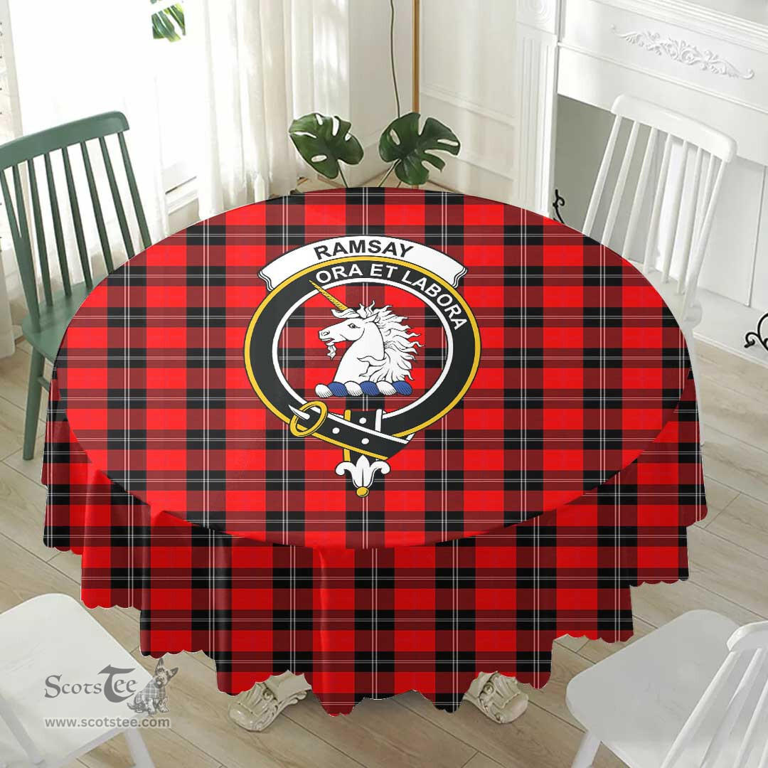 Scottish Ramsay Modern Crest Tartan Plaid Round Tablecloth Tartan Home Decor Scottish Plaid Tartan Plaid - ScotsTee - scotstee.com